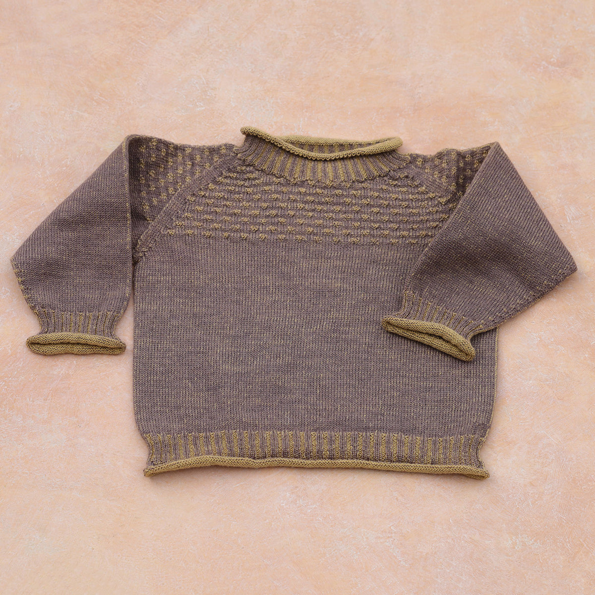 Smocked Baby Jumper - 100% Organic Plant Dyed GOTS Merino Wool (0-3y)