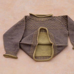 Smocked Baby Jumper - 100% Organic Plant Dyed GOTS Merino Wool (0-3y)