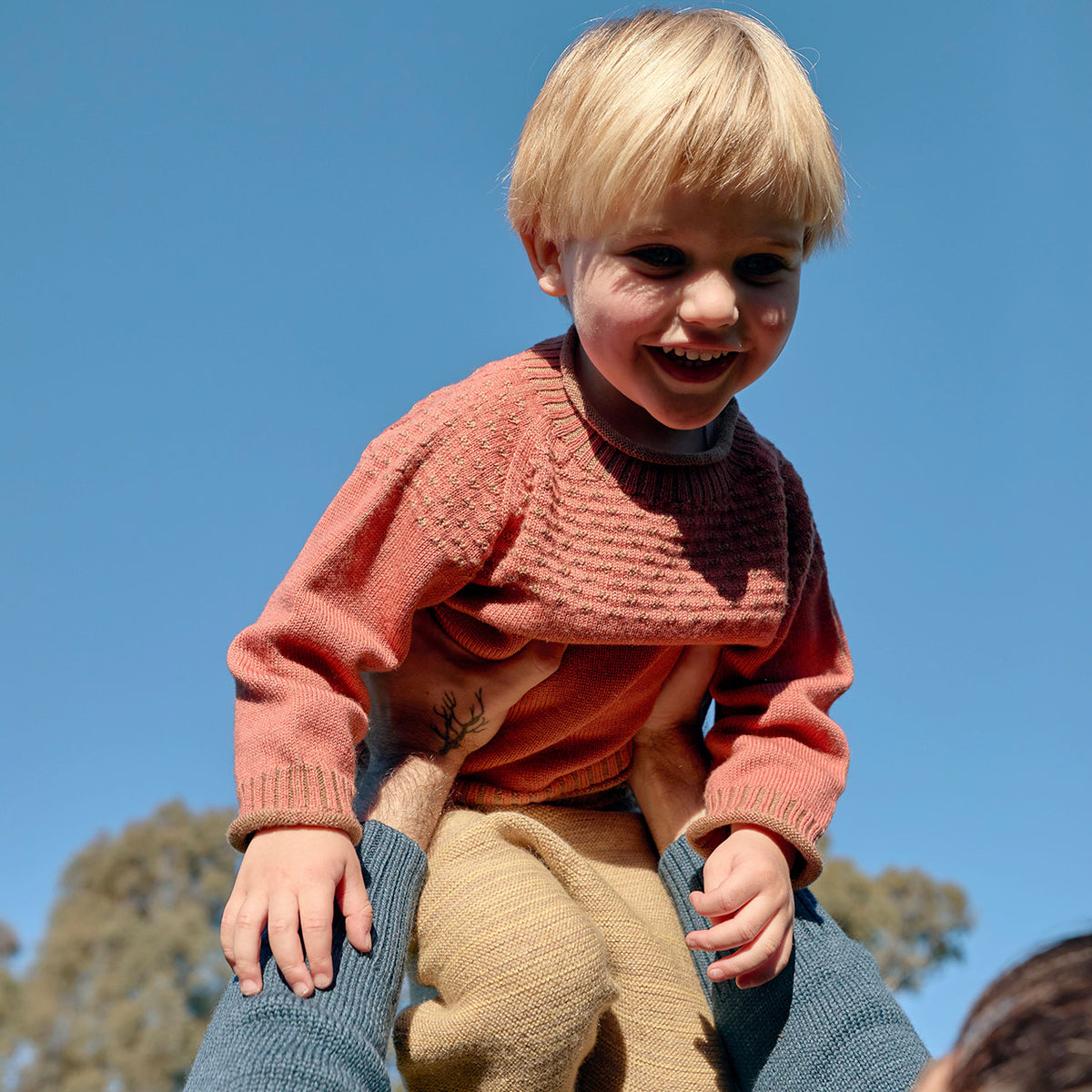 Smocked Baby Jumper - 100% Organic Plant Dyed GOTS Merino Wool (0-3y)