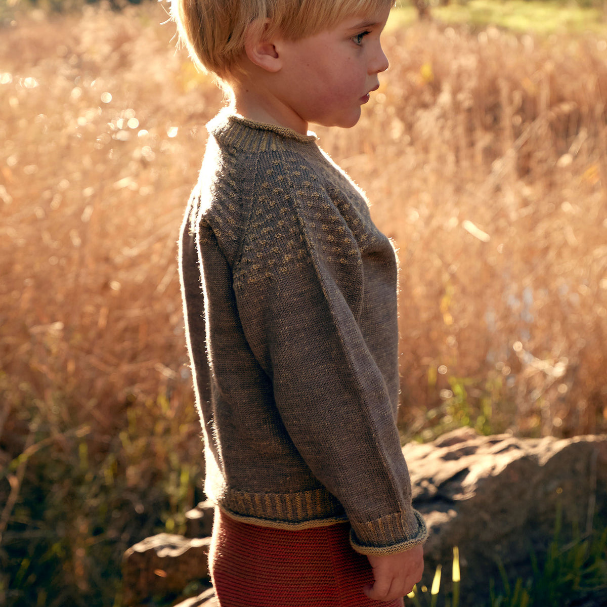 Smocked Baby Jumper - 100% Organic Plant Dyed GOTS Merino Wool (0-3y)