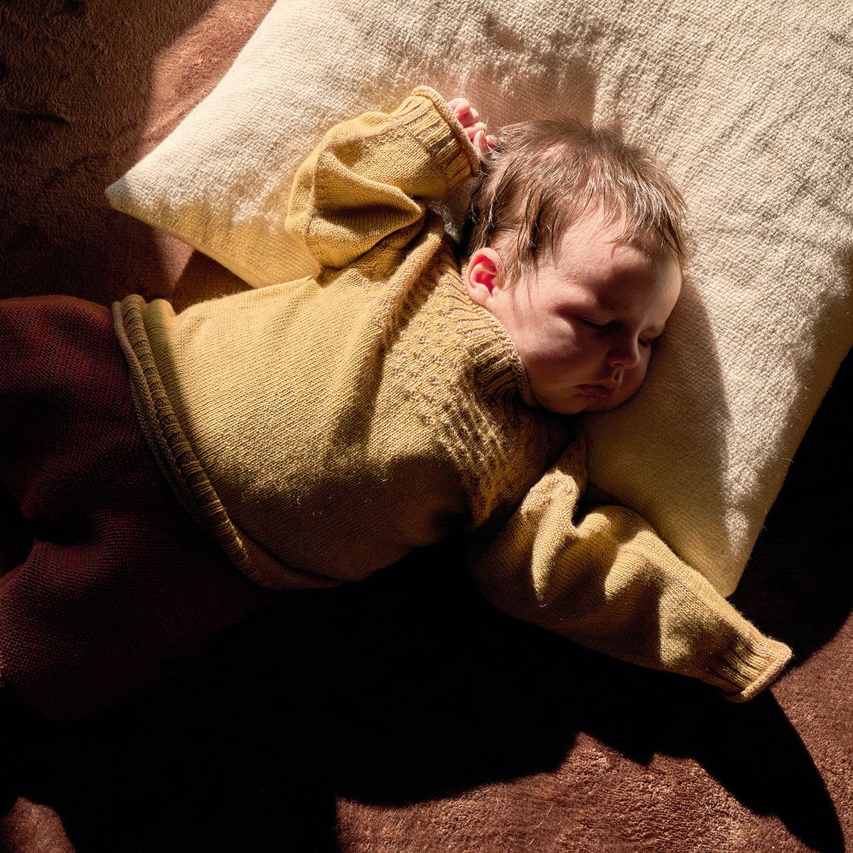 Smocked Baby Jumper - 100% Organic Plant Dyed GOTS Merino Wool (0-3y)