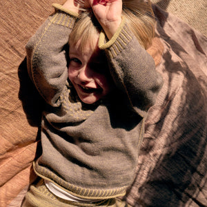 Smocked Baby Jumper - 100% Organic Plant Dyed GOTS Merino Wool (0-3y)