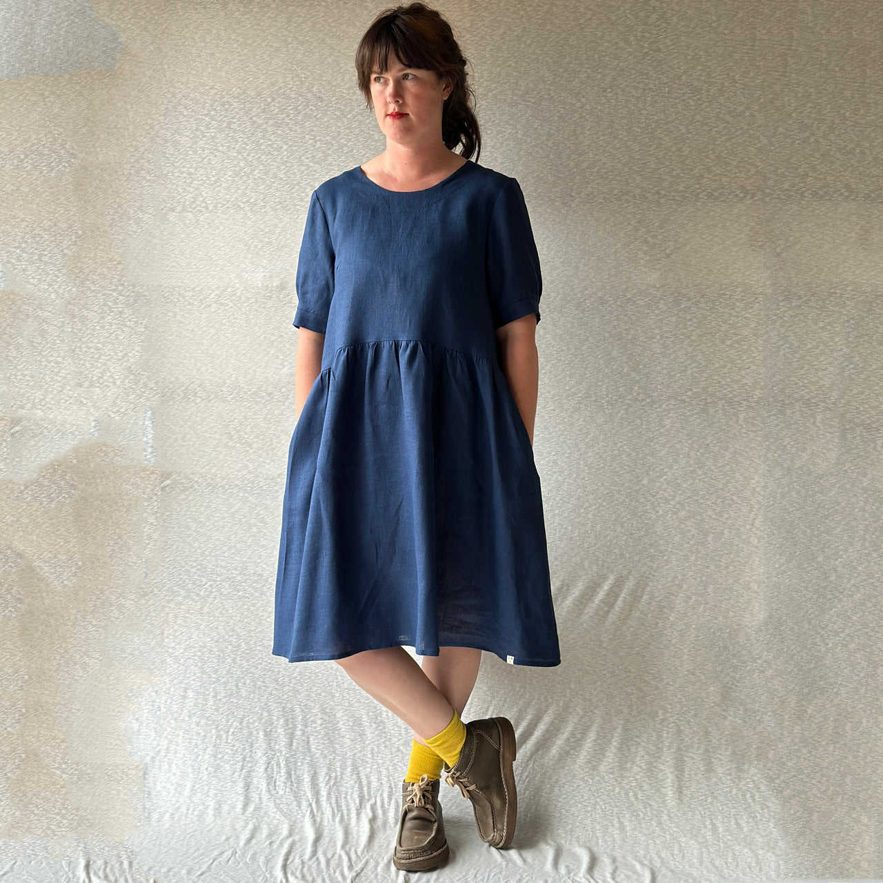 Kirsten Dress in 100% Linen - Midnight Indigo (Women)