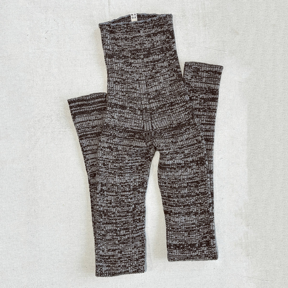 Harry Knitted Rib Leggings - 100% Extra Fine Merino - Charcoal Marl