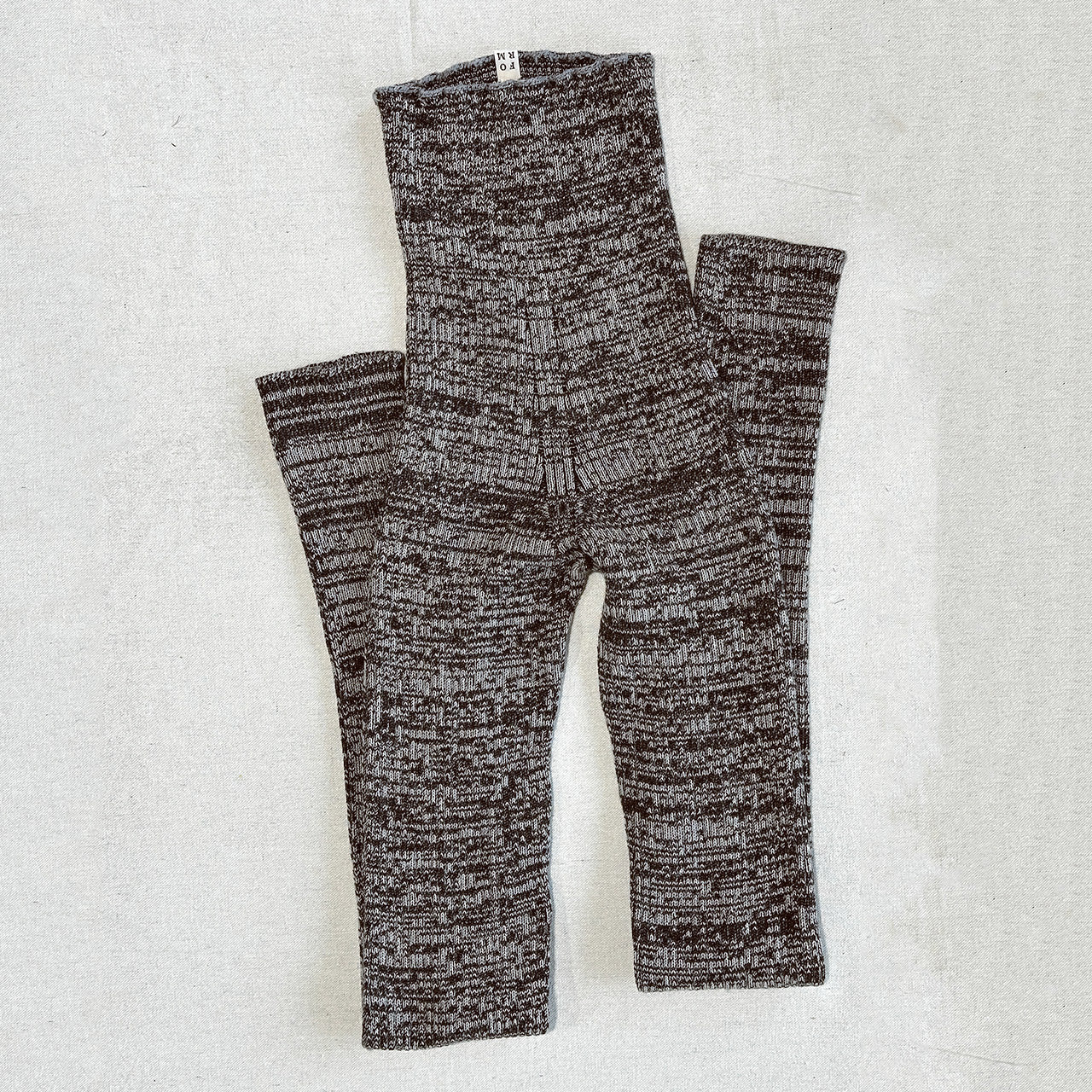 Harry Knitted Rib Leggings - 100% Extra Fine Merino - Charcoal Marl