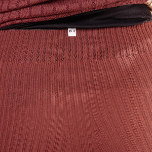 Harry Knitted Rib Leggings - 100% Extra Fine Merino - Russet (S-L)