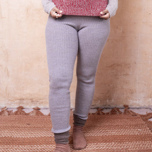 Harry Knitted Rib Leggings - 100% Extra Fine Merino - Grey