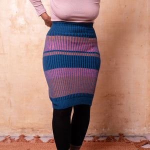 Mia Rib Knit Bellywarmer Skirt - Midi - 100% Plant Dyed Merino - Dark Indigo *Pre-Order