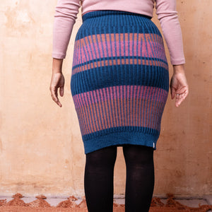 Mia Rib Knit Bellywarmer Skirt - Midi - 100% Plant Dyed Merino - Dark Indigo *Pre-Order