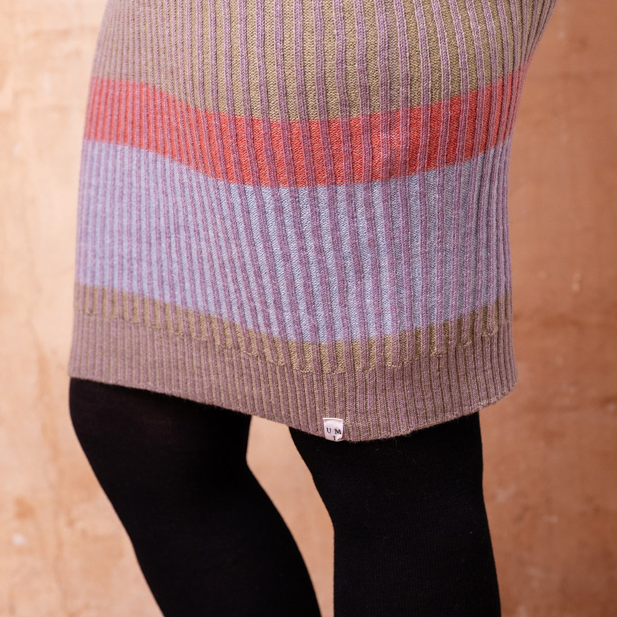 Mia Rib Knit Bellywarmer Skirt- Midi - 100% Plant Dyed Merino - Dusty Lilac