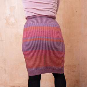 Mia Rib Knit Bellywarmer Skirt - Midi - 100% Plant Dyed Merino - Pink Madder *Pre-Order