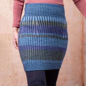 Mia Rib Knit Bellywarmer Skirt - Mini - 100% Plant Dyed Merino - Indigo