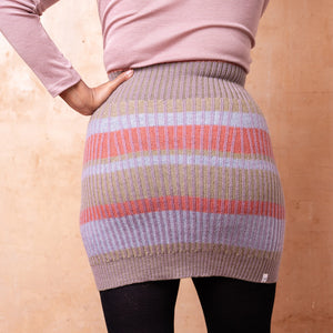 Mia Rib Knit Bellywarmer Skirt - Mini - 100% Plant Dyed Merino - Dusty Lilac
