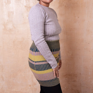 Mia Rib Knit Bellywarmer Skirt - Mini - 100% Plant Dyed Merino - Mustard