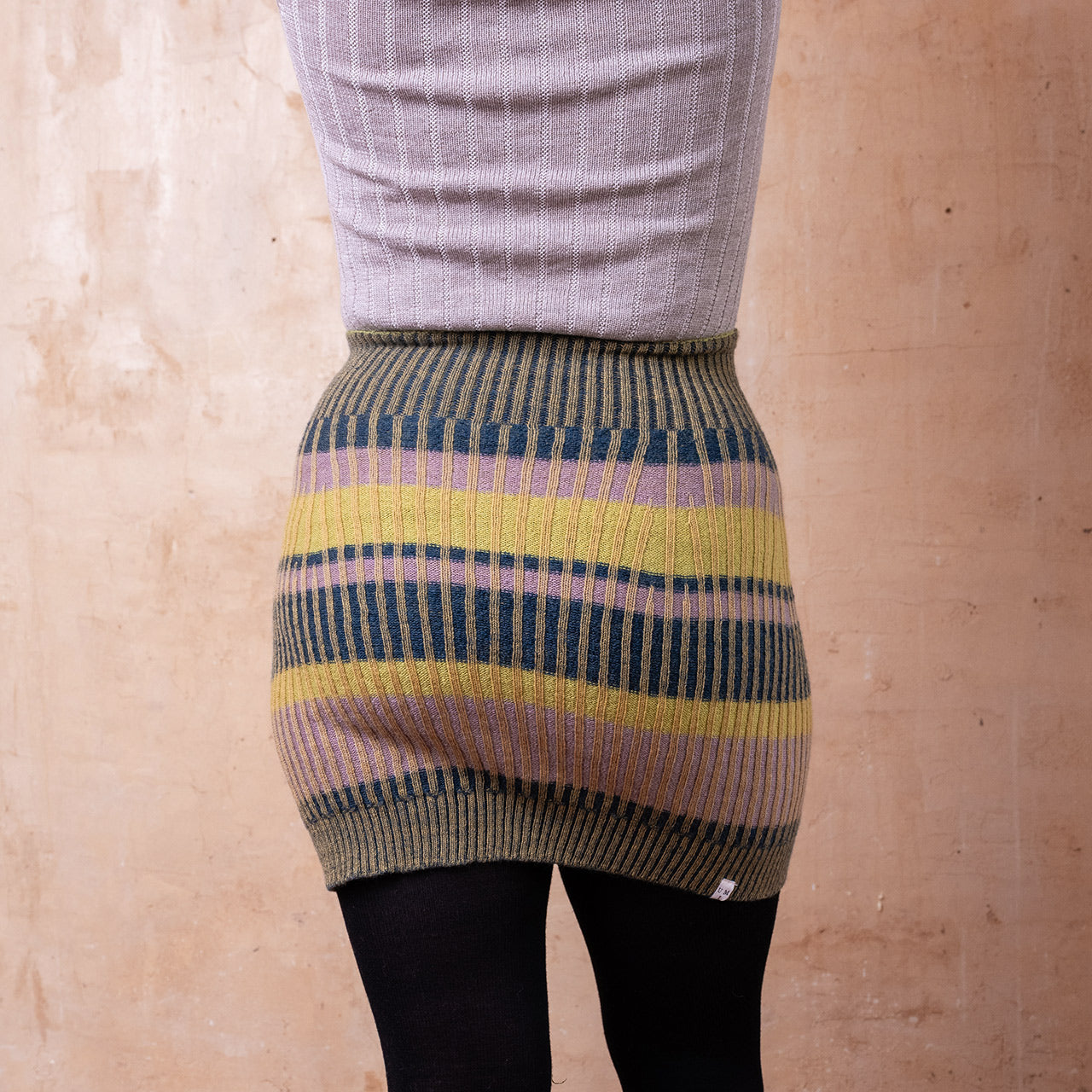 Mia Rib Knit Bellywarmer Skirt - Mini - 100% Plant Dyed Merino - Mustard