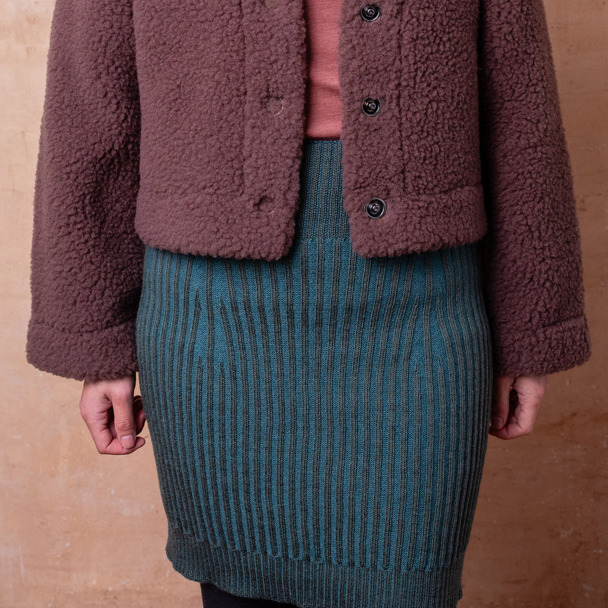 Mia Rib Knit Bellywarmer Skirt - Mini - 100% Extrafine Merino