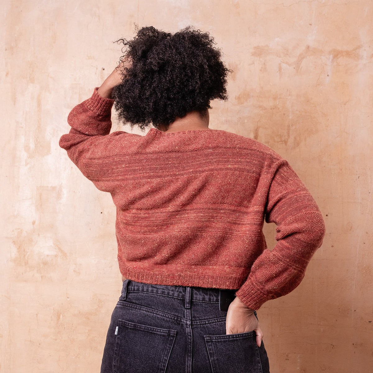 Moss Tweed Crop Jumper - Alpaca/Merino - Autumn *Pre-Order