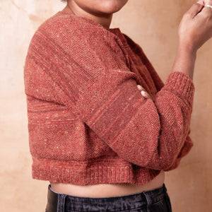 Moss Tweed Crop Jumper - Alpaca/Merino - Autumn *Pre-Order