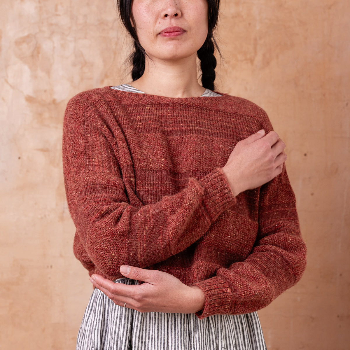 Moss Tweed Crop Jumper - Alpaca/Merino - Autumn *Pre-Order