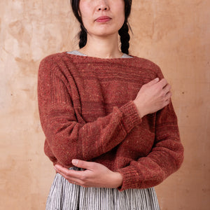 Moss Tweed Crop Jumper - Alpaca/Merino - Autumn *Pre-Order