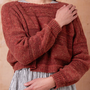 Moss Tweed Crop Jumper - Alpaca/Merino - Autumn *Pre-Order