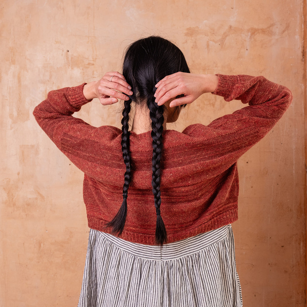 Moss Tweed Crop Jumper - Alpaca/Merino - Autumn *Pre-Order
