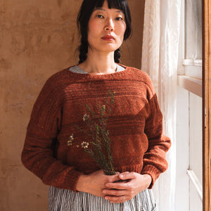 Moss Tweed Crop Jumper - Alpaca/Merino - Autumn *Pre-Order