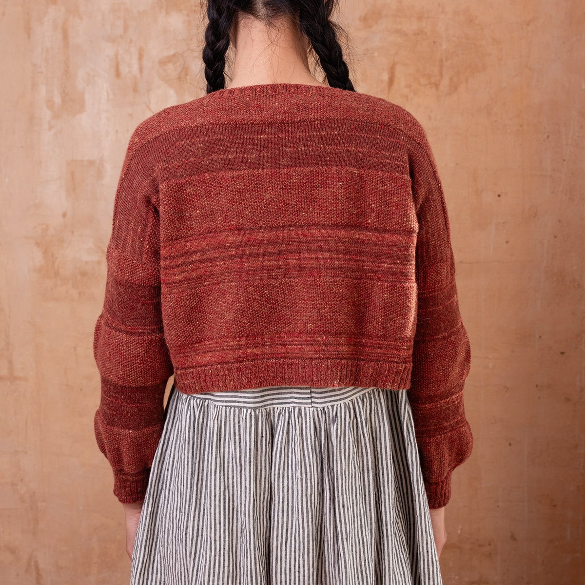 Moss Tweed Crop Jumper - Alpaca/Merino - Autumn *Pre-Order