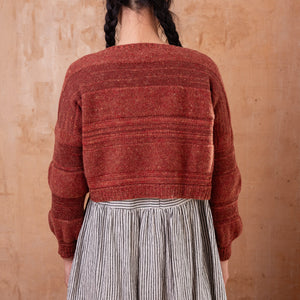 Moss Tweed Crop Jumper - Alpaca/Merino - Autumn *Pre-Order