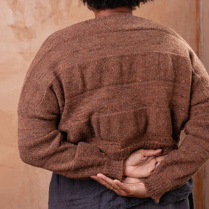 Moss Tweed Crop Jumper - Alpaca/Merino - Chestnut *Pre-Order