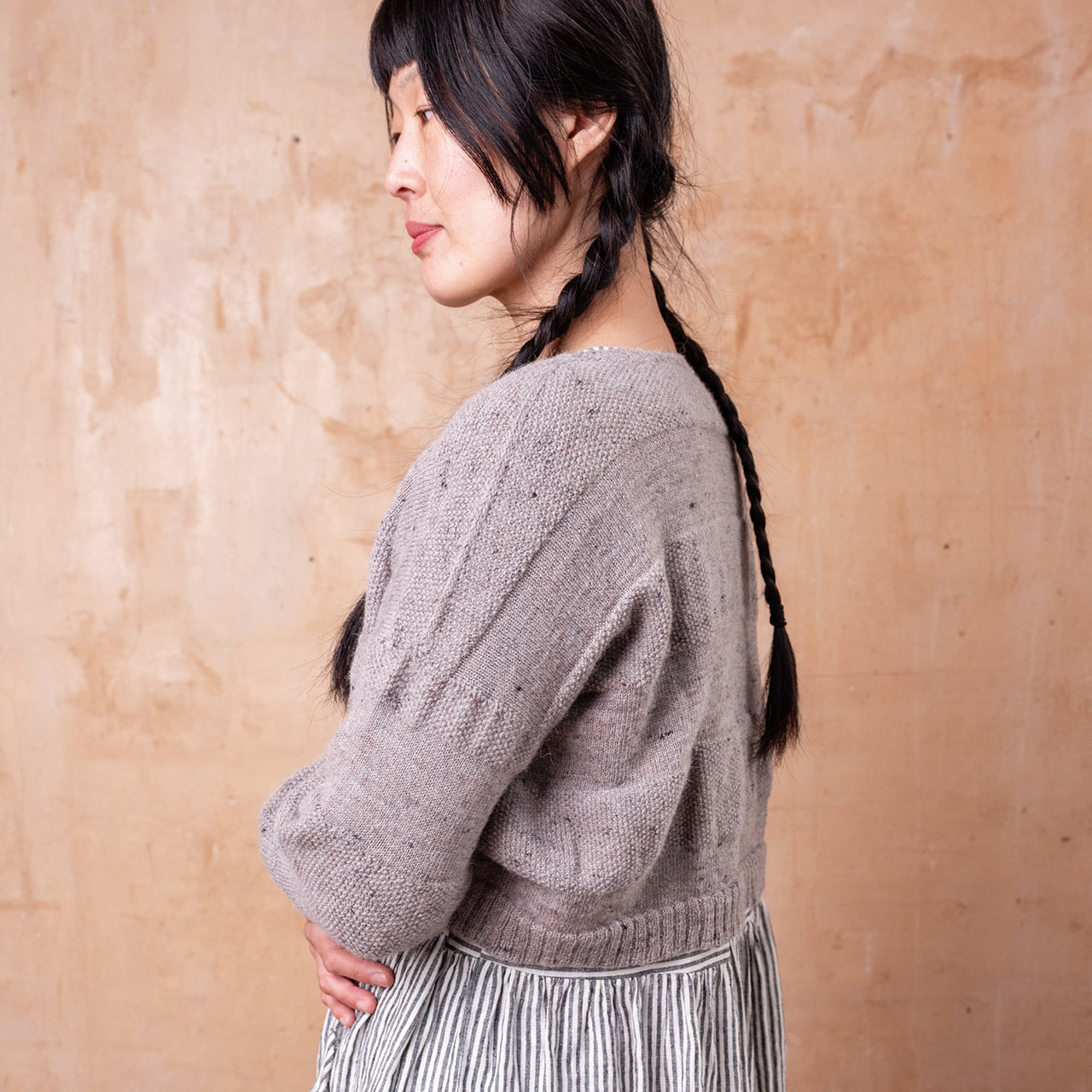 Moss Crop Jumper - Alpaca/Merino - Grey Tweed