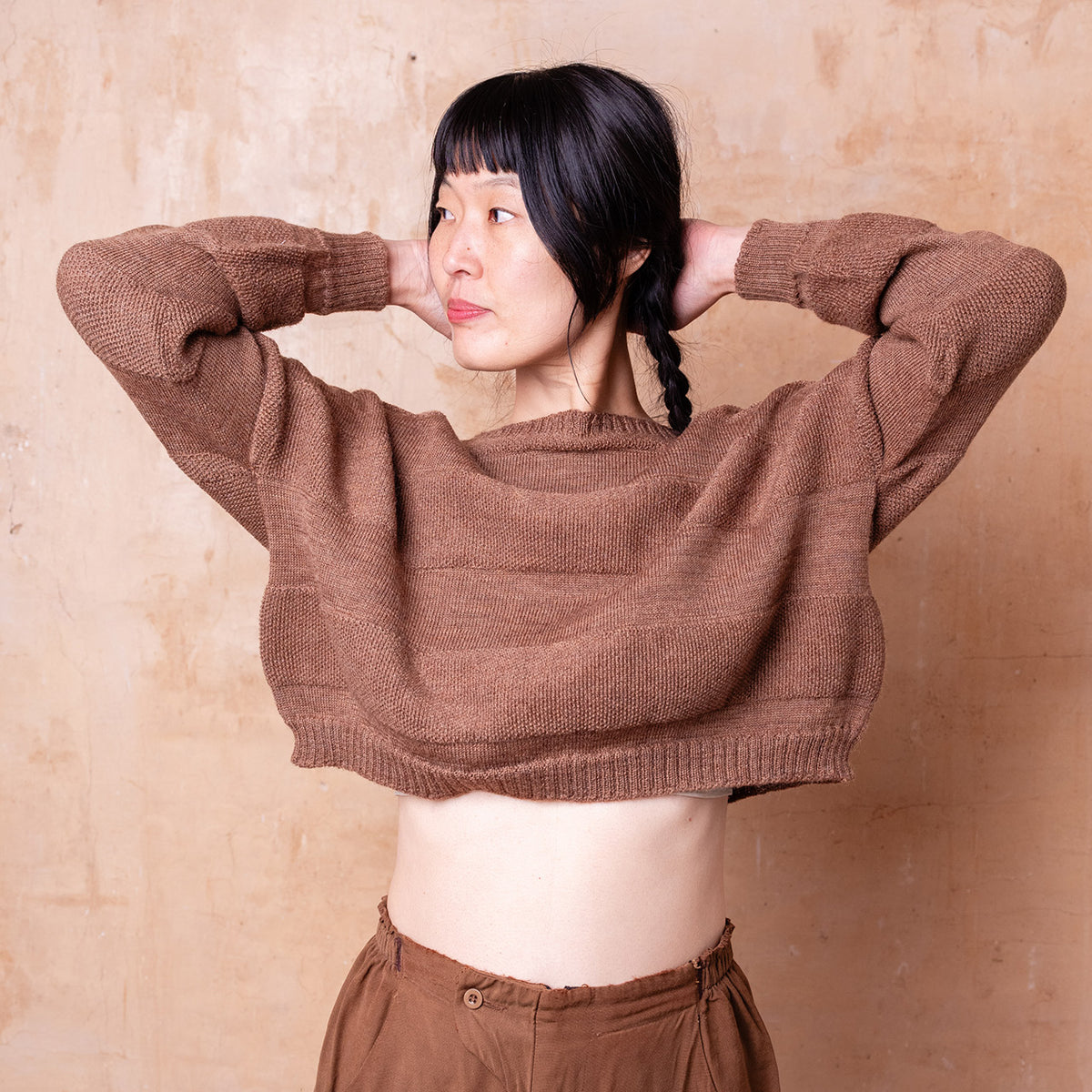 Moss Crop Jumper - 100% Wool - Chestnut