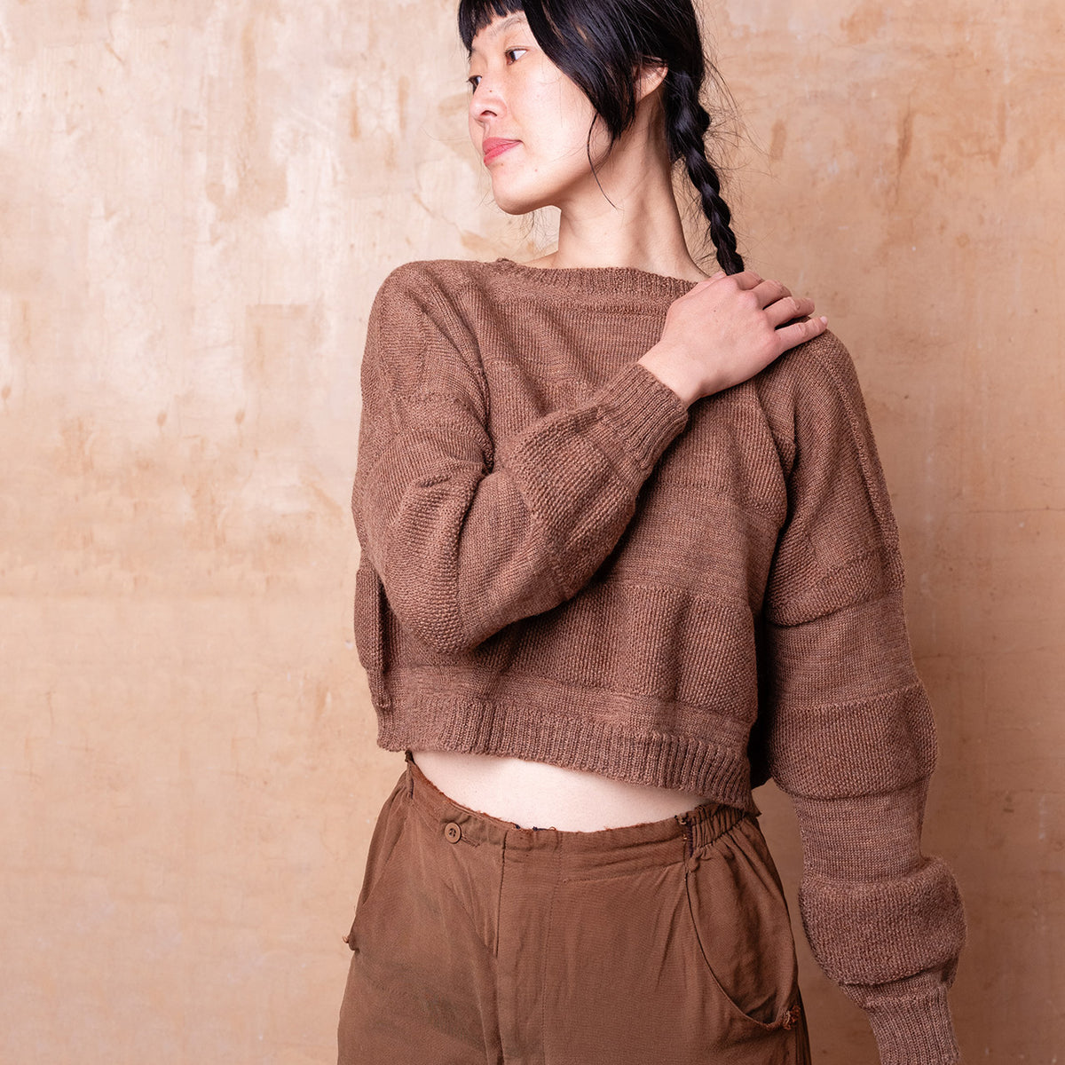 Moss Crop Jumper - 100% Wool - Chestnut