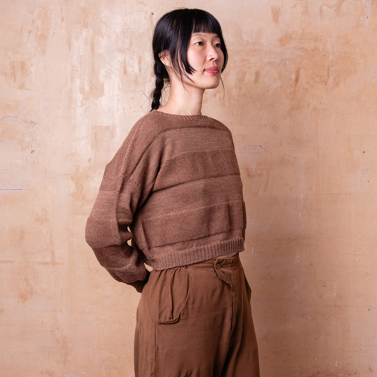 Moss Crop Jumper - 100% Wool - Chestnut