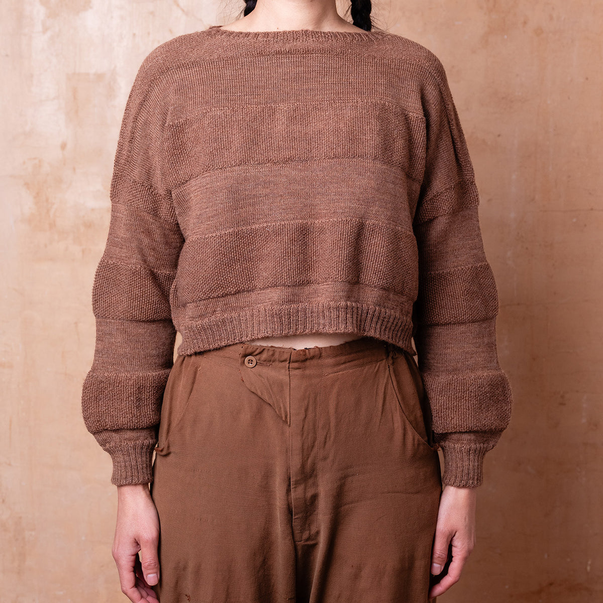Moss Crop Jumper - 100% Wool - Chestnut