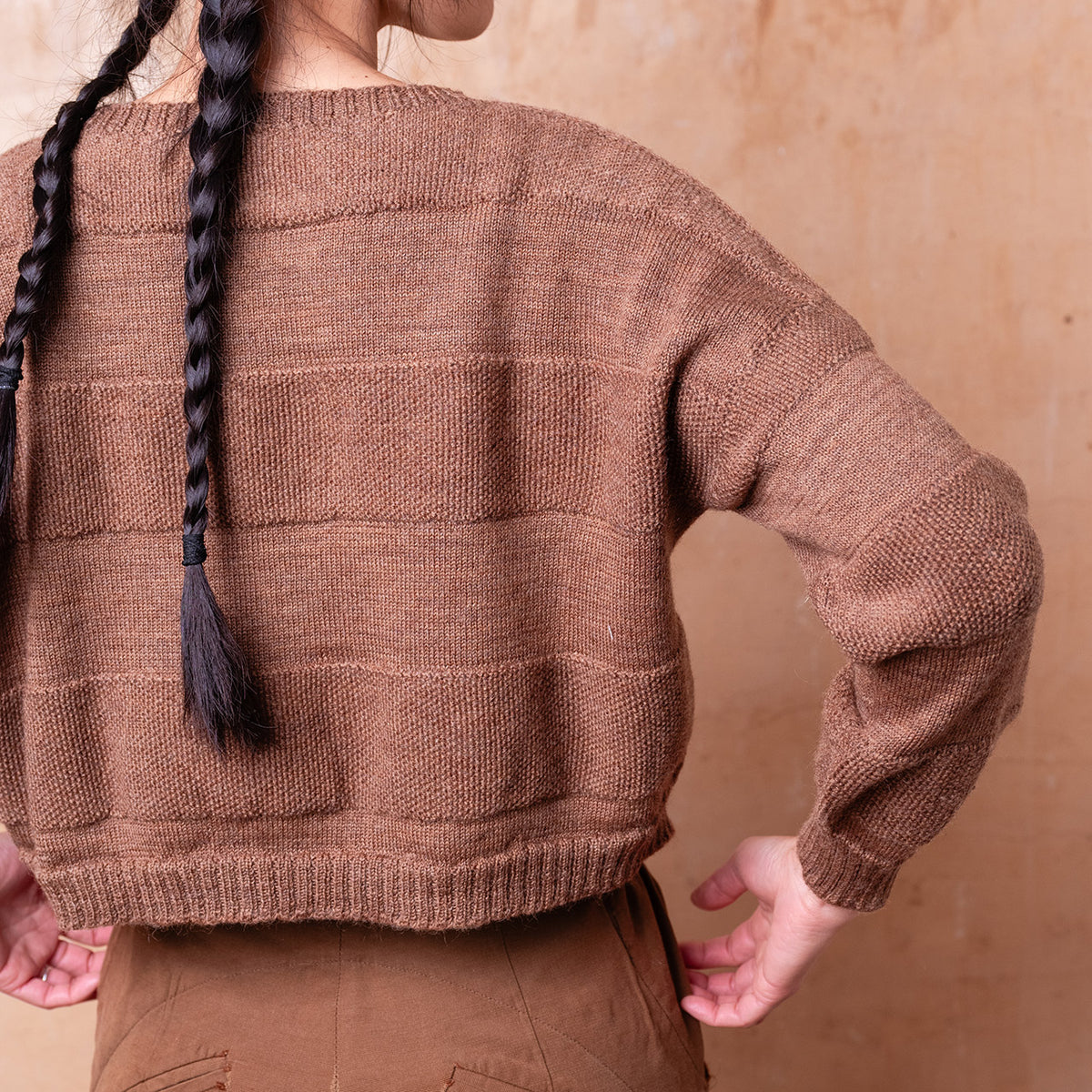 Moss Crop Jumper - 100% Wool - Chestnut