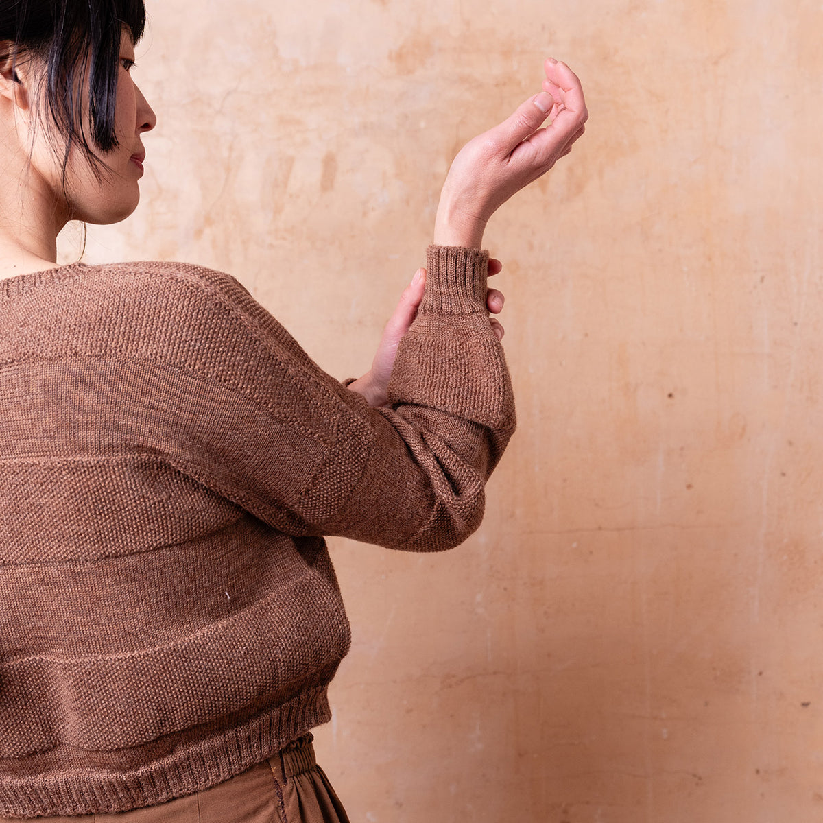 Moss Crop Jumper - 100% Wool - Chestnut