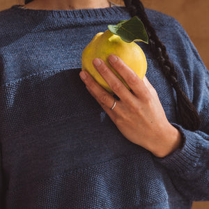 Moss Crop Jumper - 100% Wool - Blue Melange