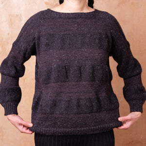 Moss Tweed Jumper - Alpaca/Merino - Basalt *Pre-Order