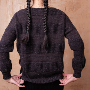 Moss Tweed Jumper - Alpaca/Merino - Basalt *Pre-Order