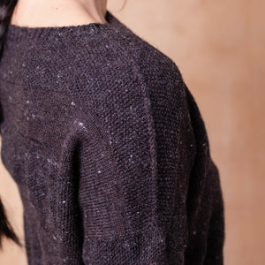 Moss Tweed Jumper - Alpaca/Merino - Basalt *Pre-Order