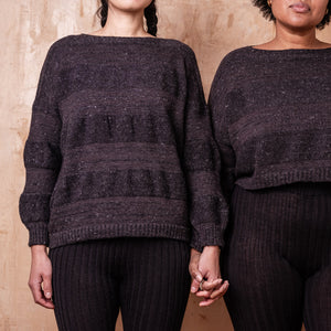 Moss Tweed Jumper - Alpaca/Merino - Basalt *Pre-Order