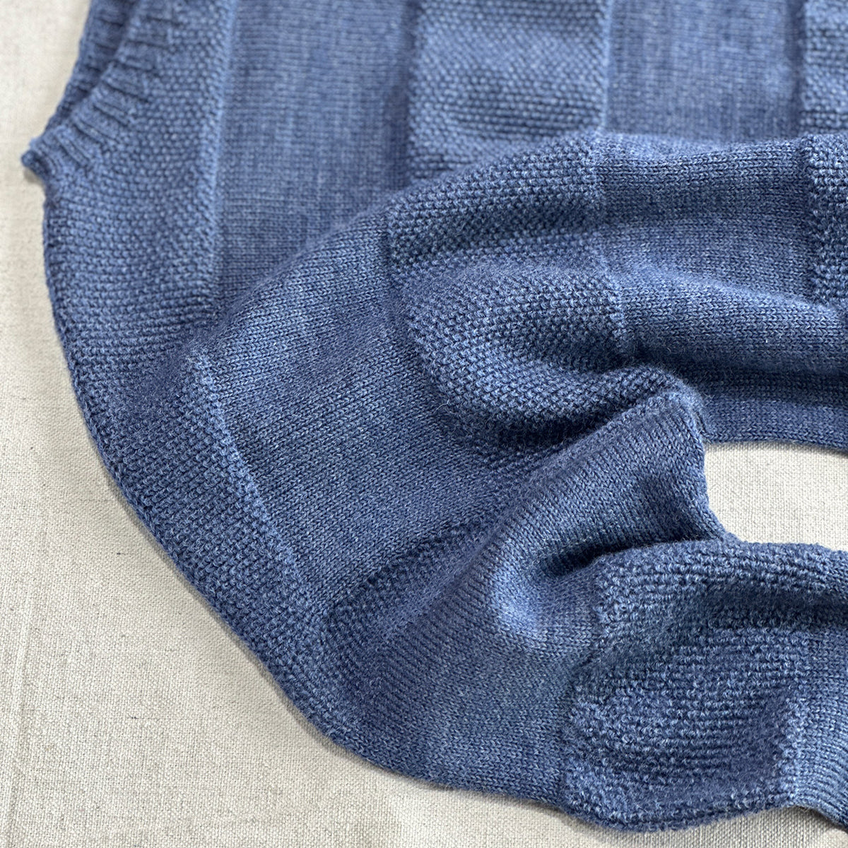 Moss Jumper - Pure New Wool - Blue Melange