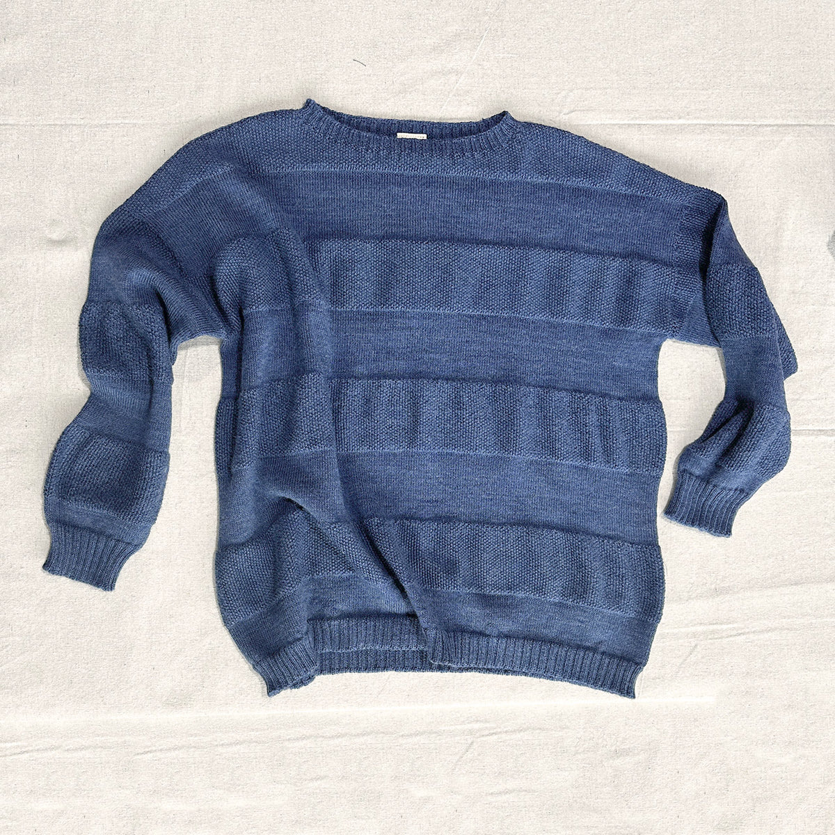 Moss Jumper - Pure New Wool - Blue Melange