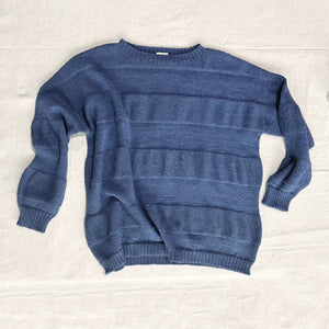 Moss Jumper - Pure New Wool - Blue Melange
