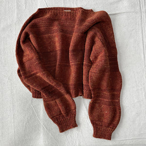 Moss Tweed Crop Jumper - Alpaca/Merino - Autumn *Pre-Order