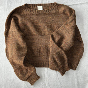 Moss Tweed Crop Jumper - Alpaca/Merino - Chestnut *Pre-Order