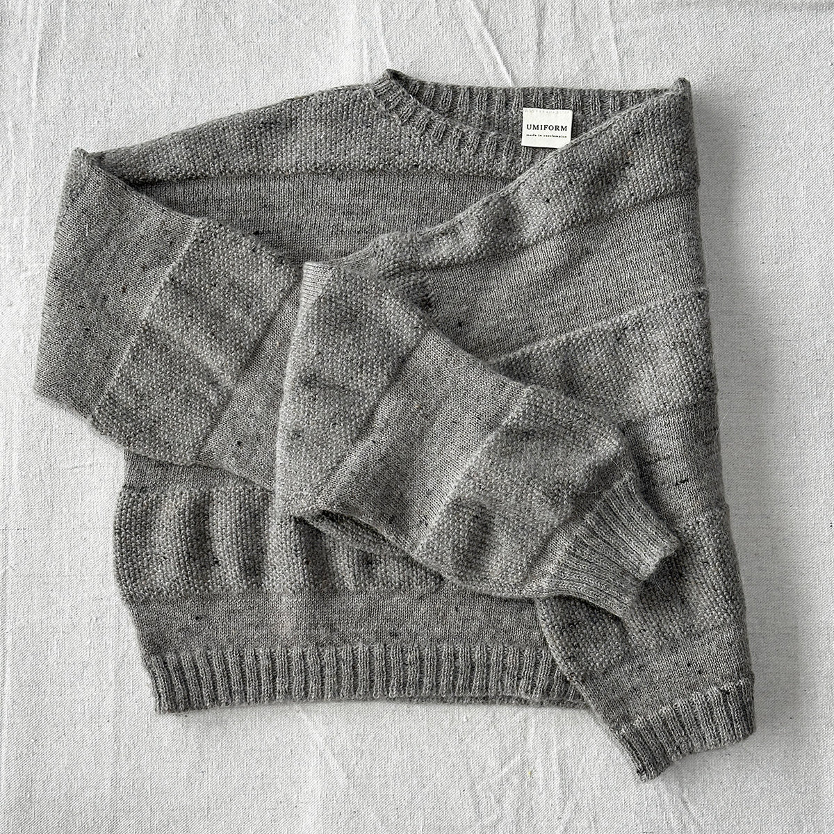 Moss Tweed Crop Jumper - Alpaca/Merino - Grey