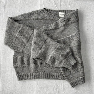 Moss Tweed Crop Jumper - Alpaca/Merino - Grey