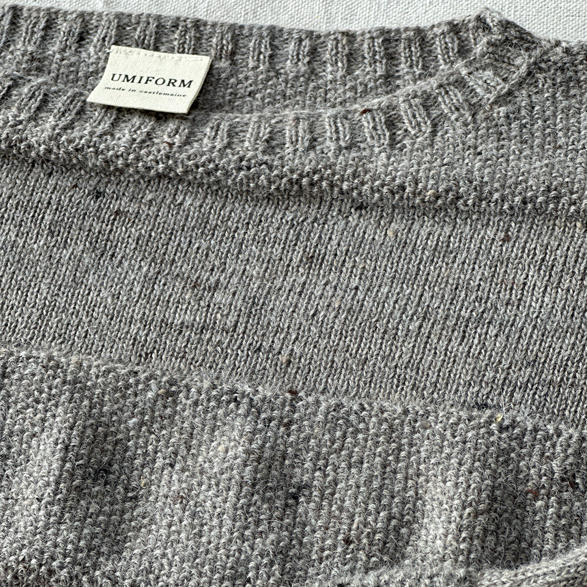 Moss Tweed Crop Jumper - Alpaca/Merino - Grey